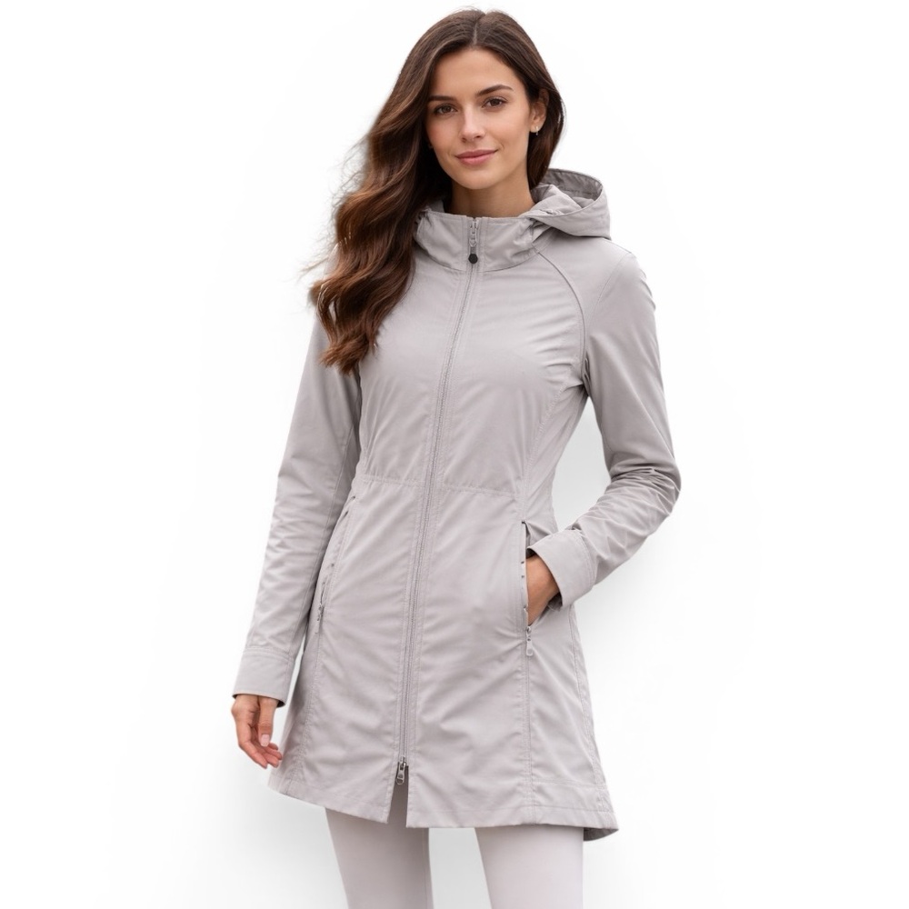 Lululemon Apres Practice‎ Anorak Soft Shell Jacket 10 Ghost Floral Damask Cream